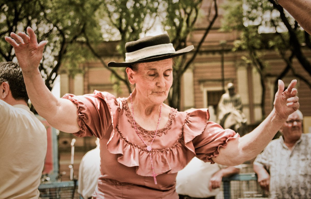 Traditional stalls at Feria de Mataderos with local crafts and food in Buenos Aires