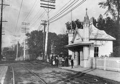 Small train station where pilgrims arrived to visit Brother André, operated by Montreal Park & Island Railway