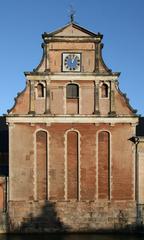 West gable of Holmens Kirke church in Copenhagen Denmark