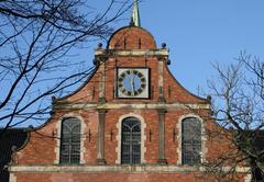 South gable top of Holmens Kirke church in Copenhagen Denmark