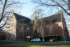 Holmens Kirke church in Copenhagen seen from the east with clear sky