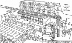 Illustration of ancient Roman Vestal Virgins' house