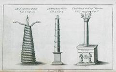 1784 artwork showing the Serpent Column, Constantine's Column, and Marcian's Column at Constantinople's Hippodrome