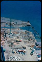 New England Aquarium building and surrounding waterfront in 1966
