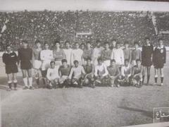 Football match between Baghdad Youth XI and Pyongyang XI at Al-Shaab Stadium in 1969