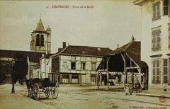 Chavanges market hall and church