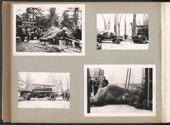 Black and white photograph of firefighters in action, Lyon, 1933-1940