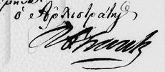 Signature of Sir General Richard Church from a military order