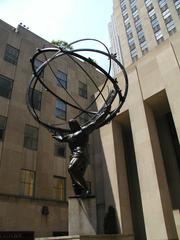 Atlas statue holding a celestial sphere at Rockefeller Center in New York City