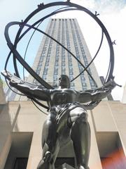 Rockefeller Center in New York City with skyscrapers and streets