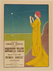 Belgian poster for concerts held in Brussels from the 1896 publication Les Maîtres de l'Affiche