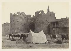 The Bab El-Azab Citadel, historical fortress photographed by Francis Frith in 1857