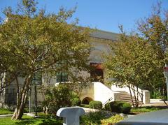 Front view of Austin History Center building with modern architectural design