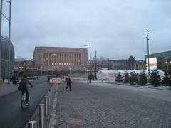 Kansalaistori Square in Helsinki with Parliament Building in background