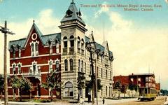 Historic photograph of Hotel de Ville in Ville de Montréal, quartier De Lorimier, circa 1901