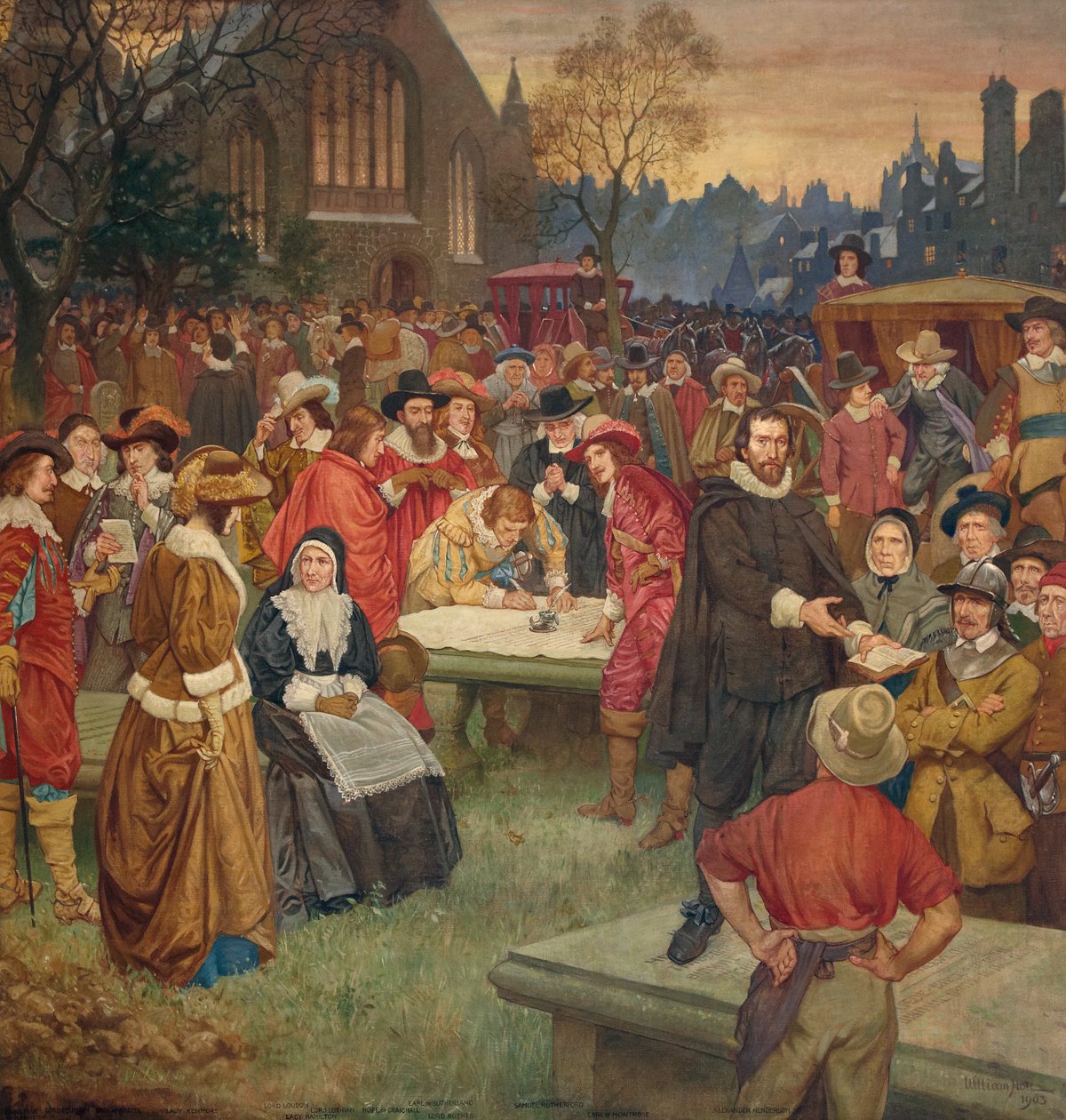 The Signing of the National Covenant in Greyfriars Churchyard, 1638 painting by William Brassey Hole