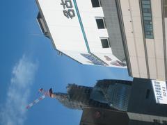 Mode Gakuen Spiral Towers in Nagoya under construction in August 2007