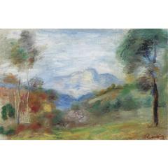 Painting of a rural landscape in Saint-Jeannet near Cagnes, 1905 by Renoir