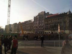 Square and streets surrounding Keleti station in Budapest