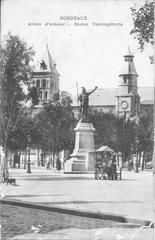 Statue of Vercingétorix on the Allées Damour in Bordeaux, France in October 1906