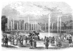 Historical illustration of Das Drachenbassin from 1843