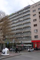 View of Student Square in Belgrade with modern buildings and open space