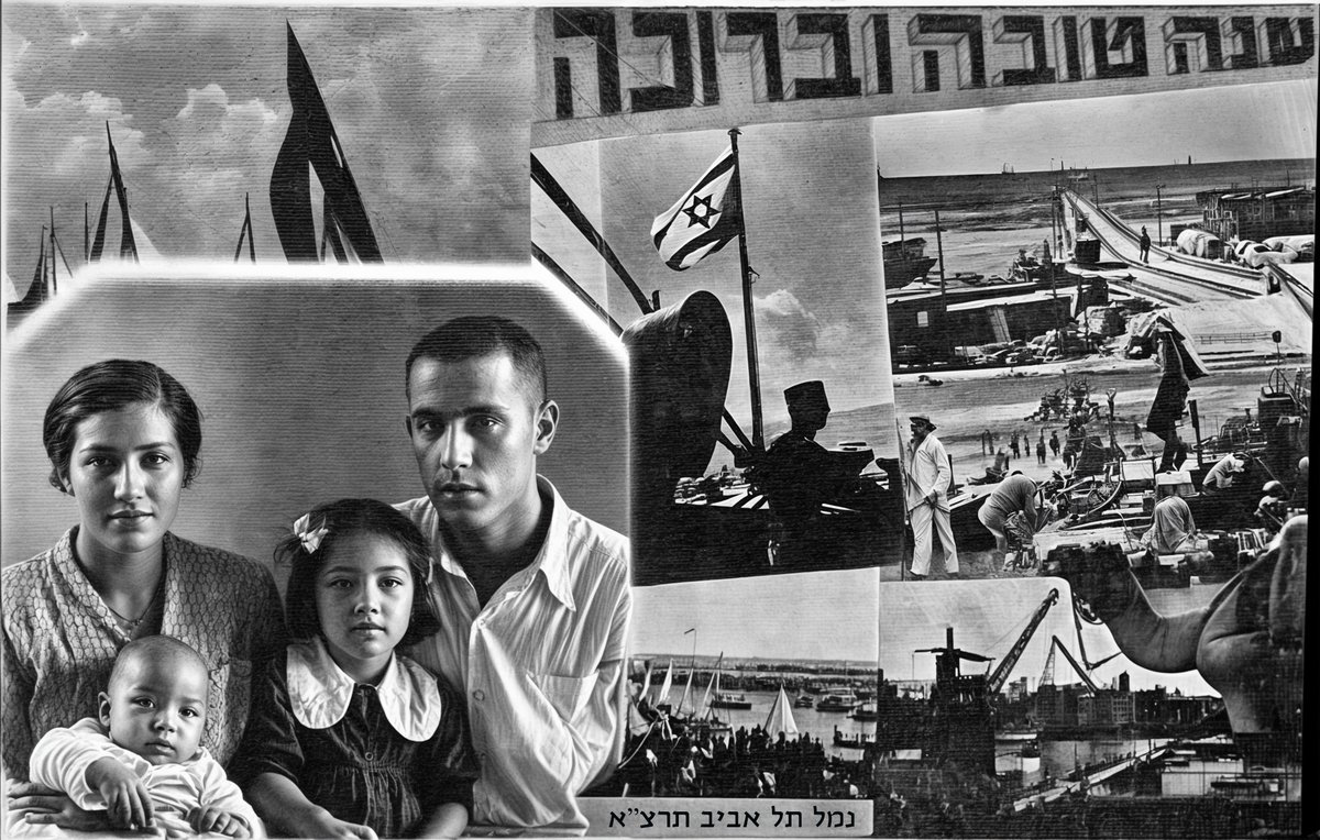 Tel Aviv Port during a Happy New Year celebration in 1931
