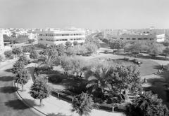 Dizengoff Circle in Tel Aviv during the 1940s showing modernist buildings of the White City heritage district