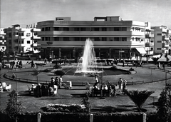 Dizengoff Square in Tel Aviv with modern buildings and street activity