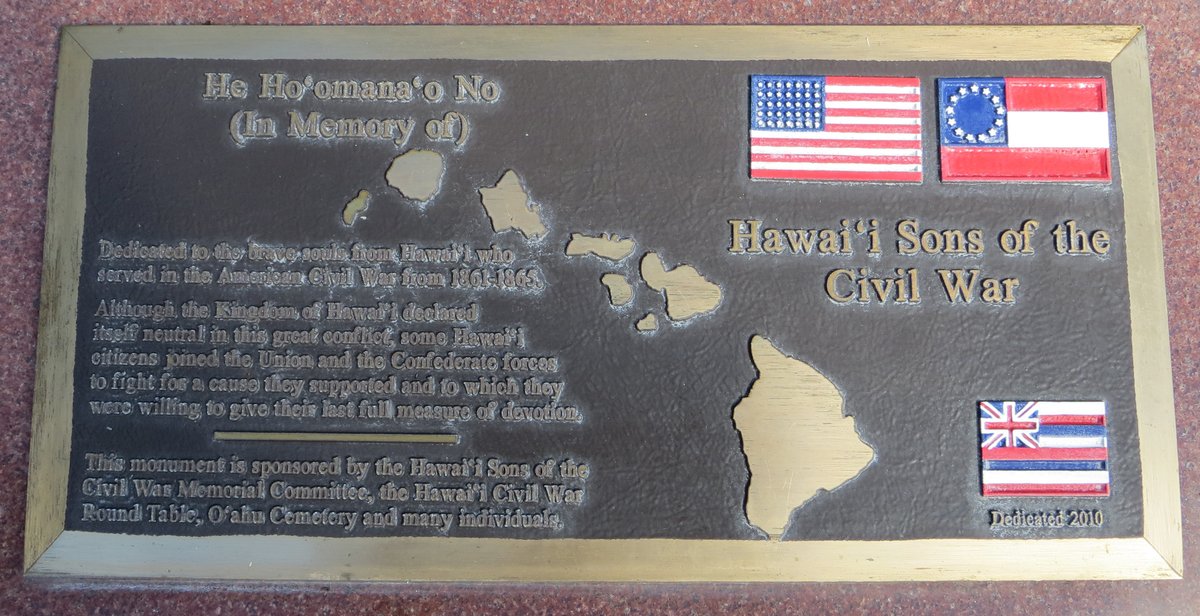 Memorial plaque for Hawai‘i Sons of the Civil War at the National Memorial Cemetery of the Pacific, Honolulu