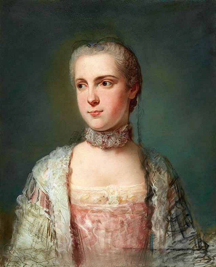 Portrait of Isabella of Parma in historical attire