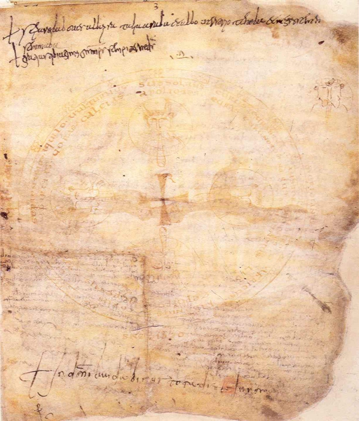 Ancient manuscript page from Indovinello Veronese in Biblioteca Capitolare di Verona