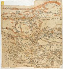 Historical map of Central Asia by June Gar, transferred to Sweden in 1734 by Sergeant Renato