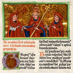 Decretals of Gregory IX manuscript page with medieval script and decorated initials