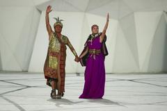 Pan American Games Opening Ceremony with athletes and performers at Estadio Nacional, Peru