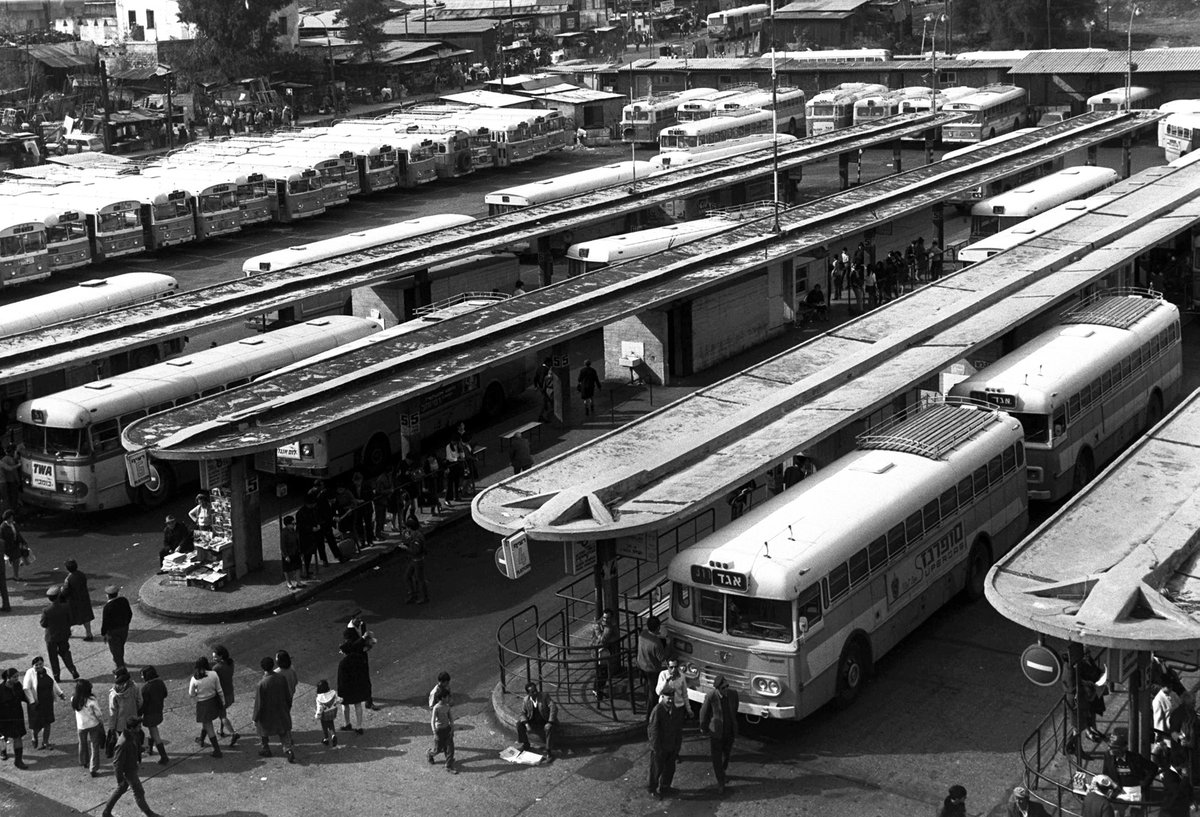 Buses at central bus station in Tel Aviv city