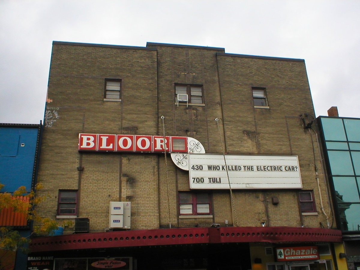 Bloor Cinema entrance in Toronto with marquee and pedestrians