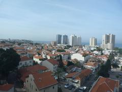 View from Migdal Shalom Library showing city buildings and clear sky