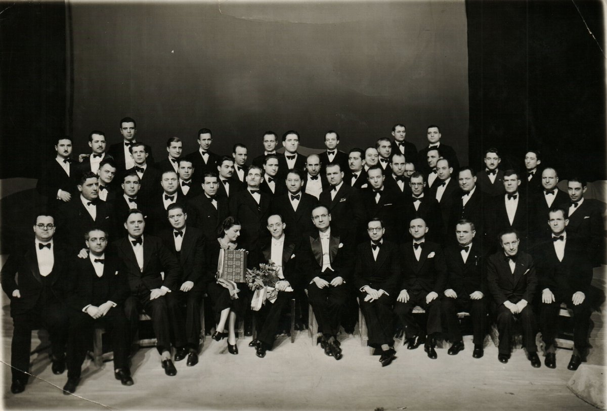 Historic photograph of the National Opera of Bulgaria in Sofia in April 1940 after the premiere of Ero s onoga svijeta