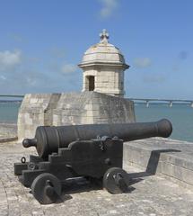 Fort Louvois firing platform with cannon and watchtower on the Chapus rock near Bourcefranc coast