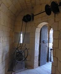Fort Louvois dungeon with moat and drawbridge mechanism