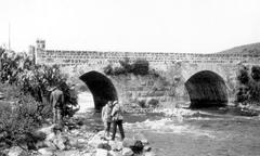 Bathing in the Jordan River near the Daughters of Jacob Bridge in 1929