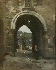 La porte du Jerzual entrance gate in Dinan with stone walls and historic architecture