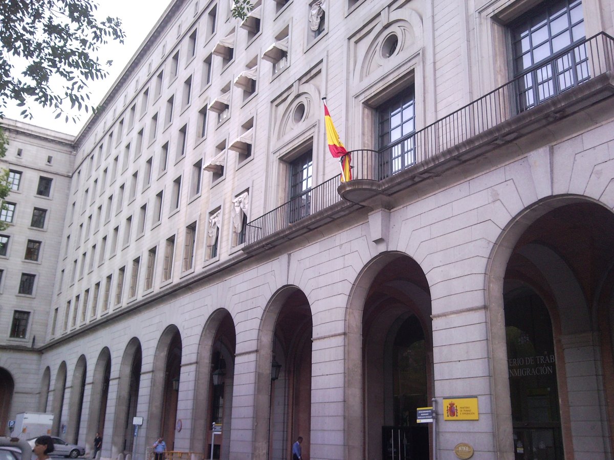 Ministerio de Trabajo e Inmigración central headquarters building in Nuevos Ministerios complex, Madrid