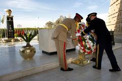Chairman of the Joint Chiefs of Staff Gen. Martin E. Dempsey presenting wreath at Anwar Sadat's tomb in Cairo 2012