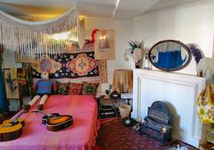Interior bedroom view at Handel Hendrix House Museum where Jimi Hendrix stayed