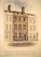 Watercolour painting of George Frideric Handel's house at 25 Brook Street, Mayfair, London