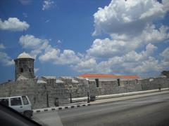View of San Salvador de la Punta Fortress by the sea in Havana, Cuba