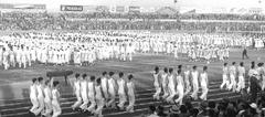 Participants at the 2nd Maccabiah opening ceremony