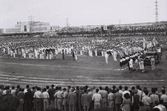 Historic Maccabiah Conference gathering in April 1946
